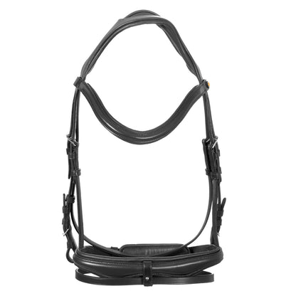 Brida de filete con frontal ancho y en forma Equestro - Negro