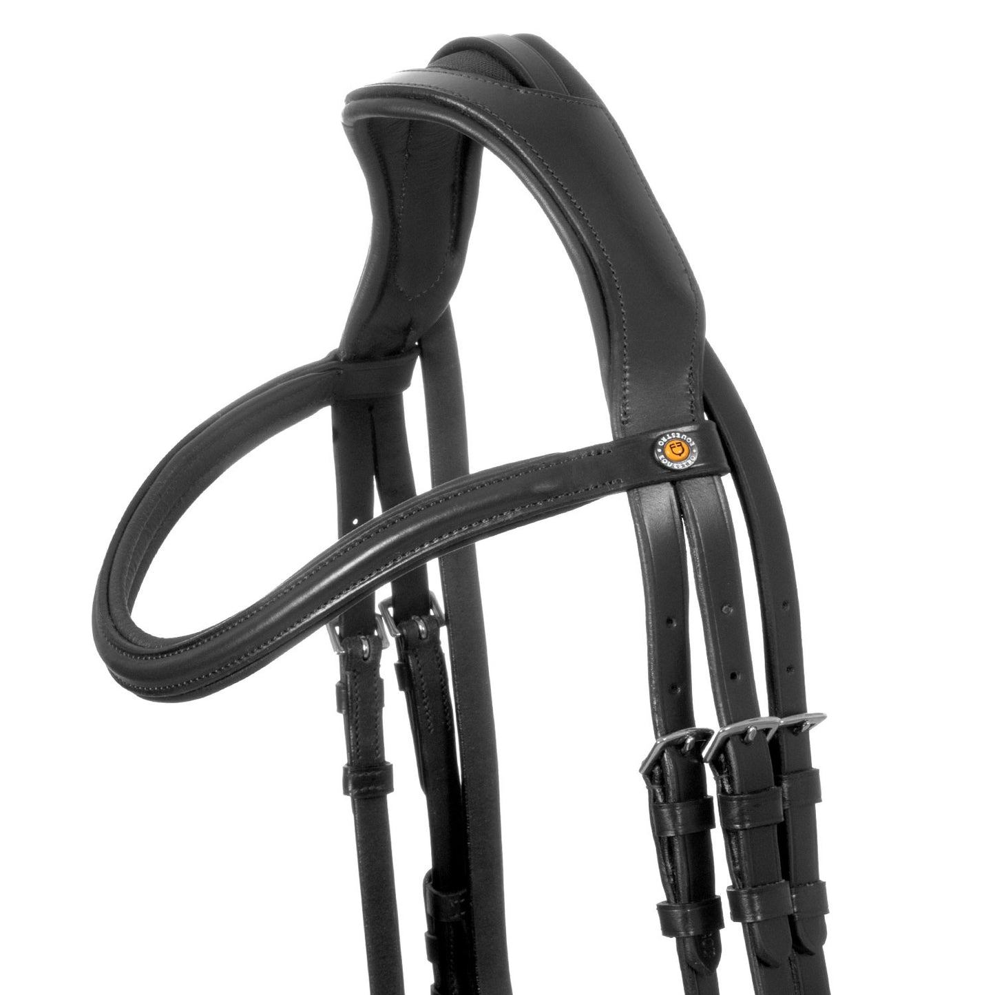 Brida de filete con frontal ancho y en forma Equestro - Negro