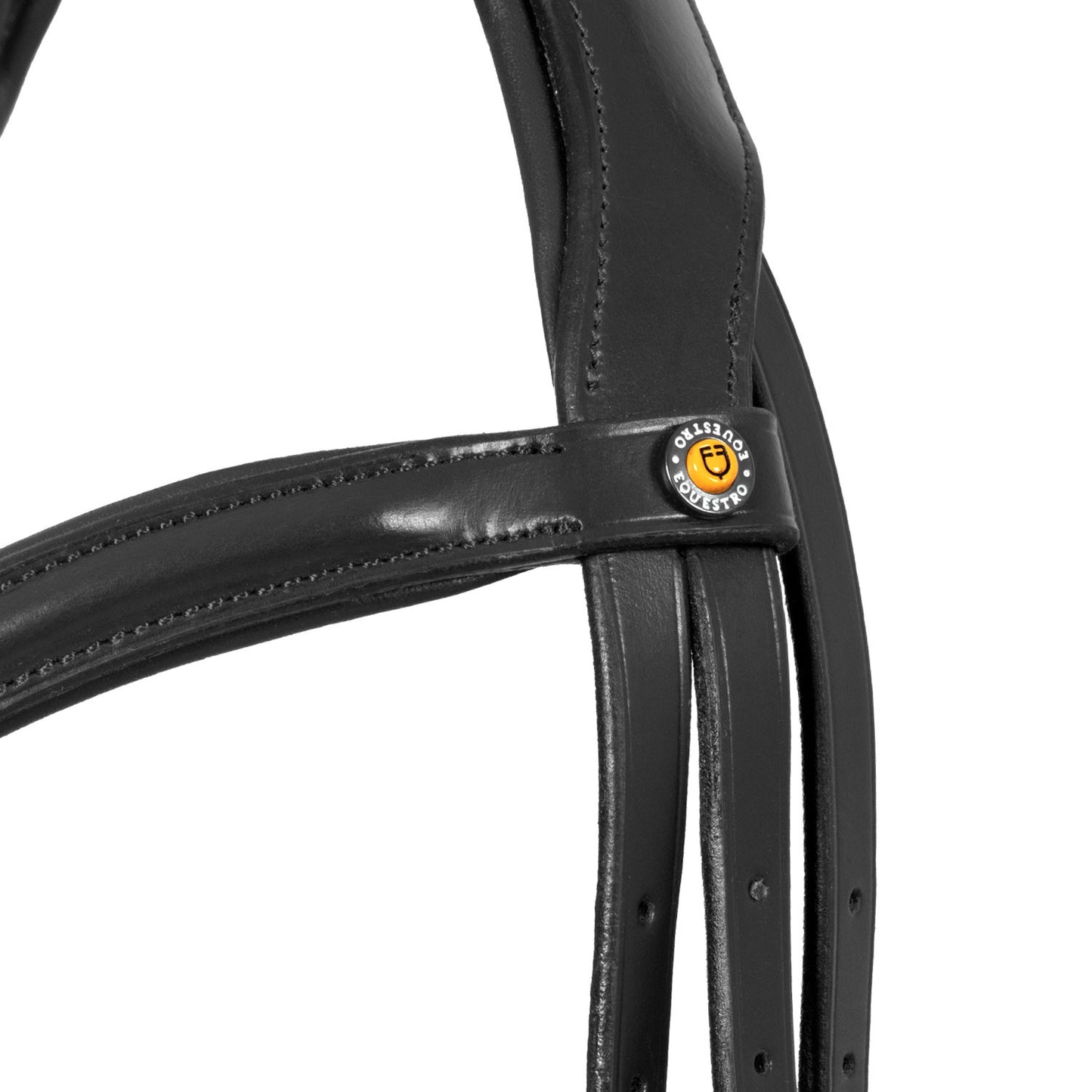 Brida de filete con frontal ancho y en forma Equestro - Negro