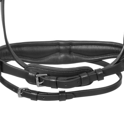 Brida de filete con frontal ancho y en forma Equestro - Negro