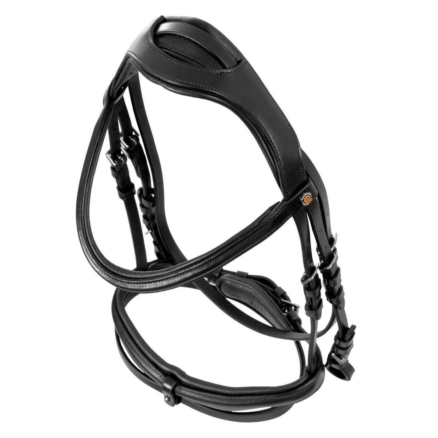 Brida de filete con frontal ancho y en forma Equestro - Negro
