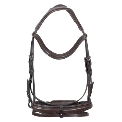 Brida de filete con frontal ancho y en forma Equestro - Marrón oscuro