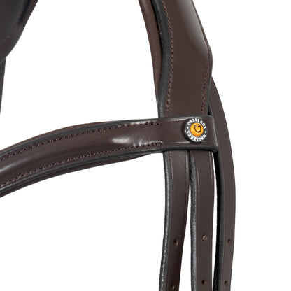 Brida de filete con frontal ancho y en forma Equestro - Marrón oscuro