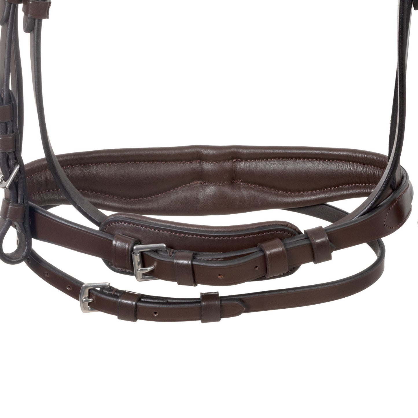 Brida de filete con frontal ancho y en forma Equestro - Marrón oscuro