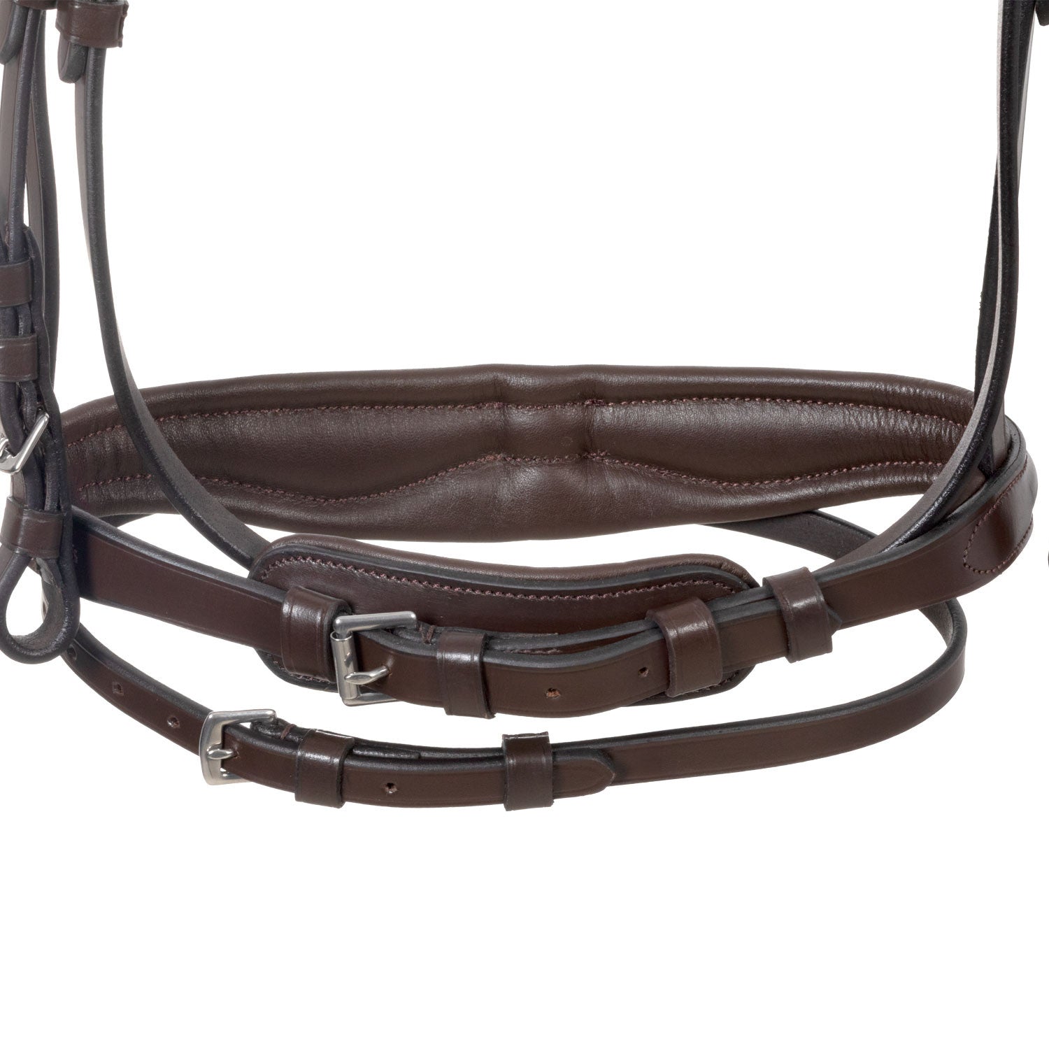 Brida de filete con frontal ancho y en forma Equestro - Marrón oscuro