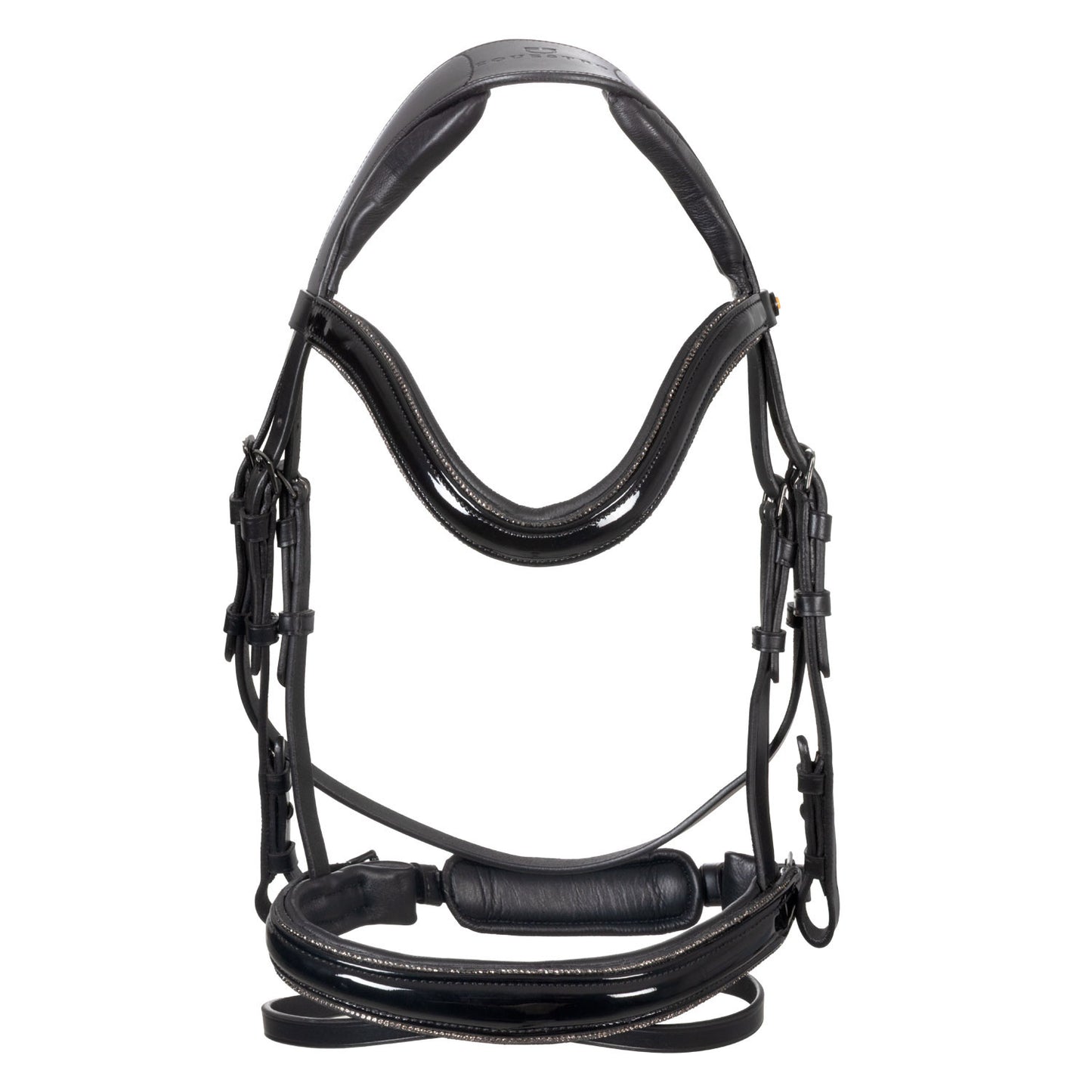 Filete anatómico curvado con frontalera formada Equestro - Negro