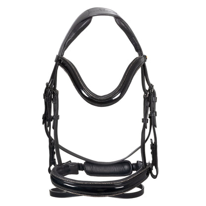 Filete anatómico curvado con frontalera formada Equestro - Negro