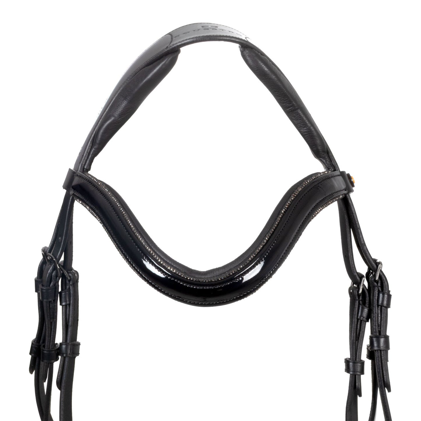 Filete anatómico curvado con frontalera formada Equestro - Negro