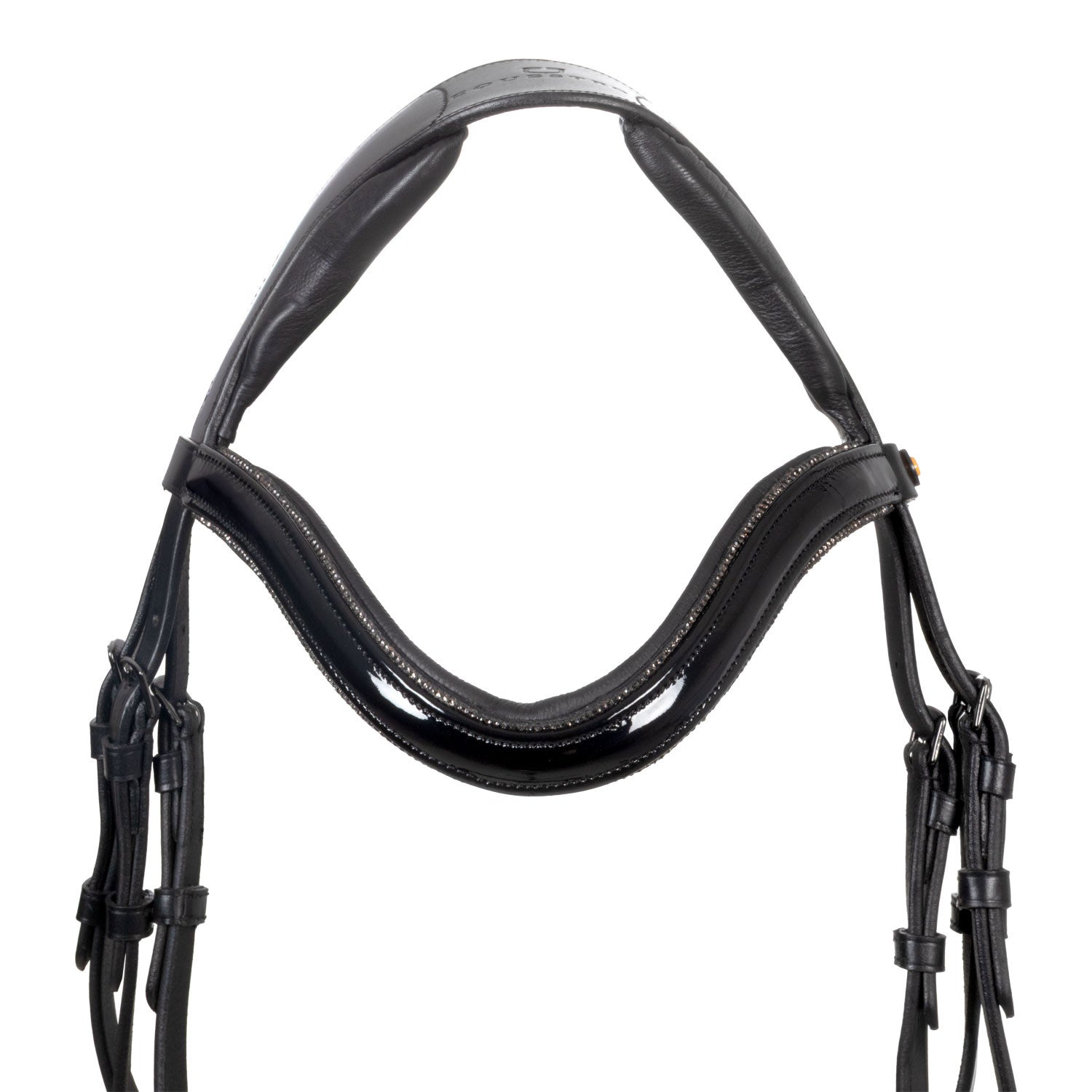 Filete anatómico curvado con frontalera formada Equestro - Negro