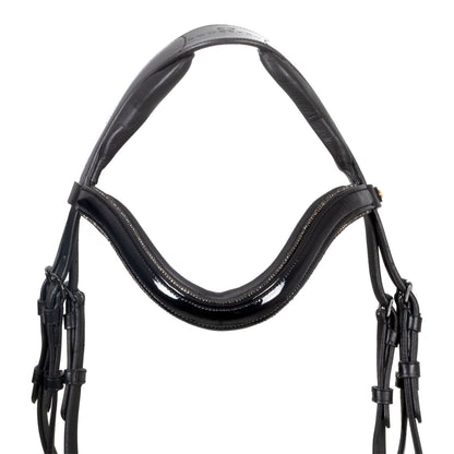 Filete anatómico curvado con frontalera formada Equestro - Negro