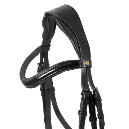 Filete anatómico curvado con frontalera formada Equestro - Negro