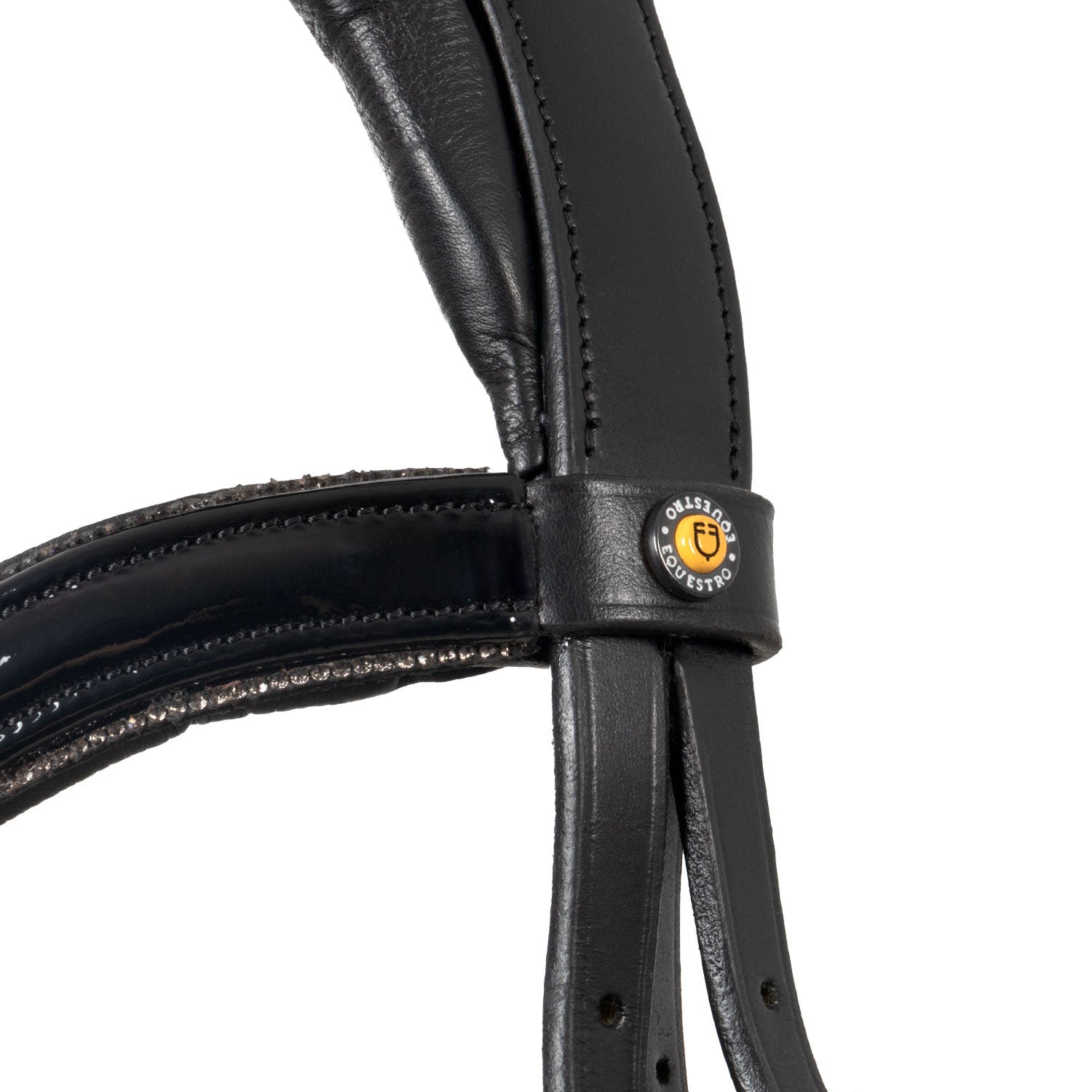 Filete anatómico curvado con frontalera formada Equestro - Negro