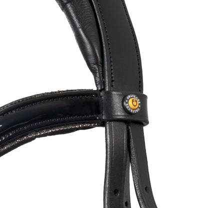 Filete anatómico curvado con frontalera formada Equestro - Negro