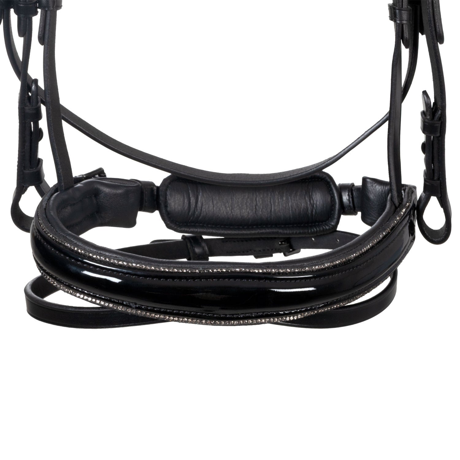 Filete anatómico curvado con frontalera formada Equestro - Negro