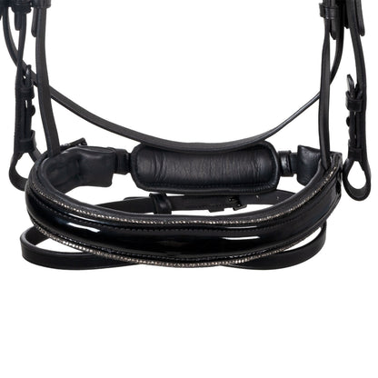 Filete anatómico curvado con frontalera formada Equestro - Negro