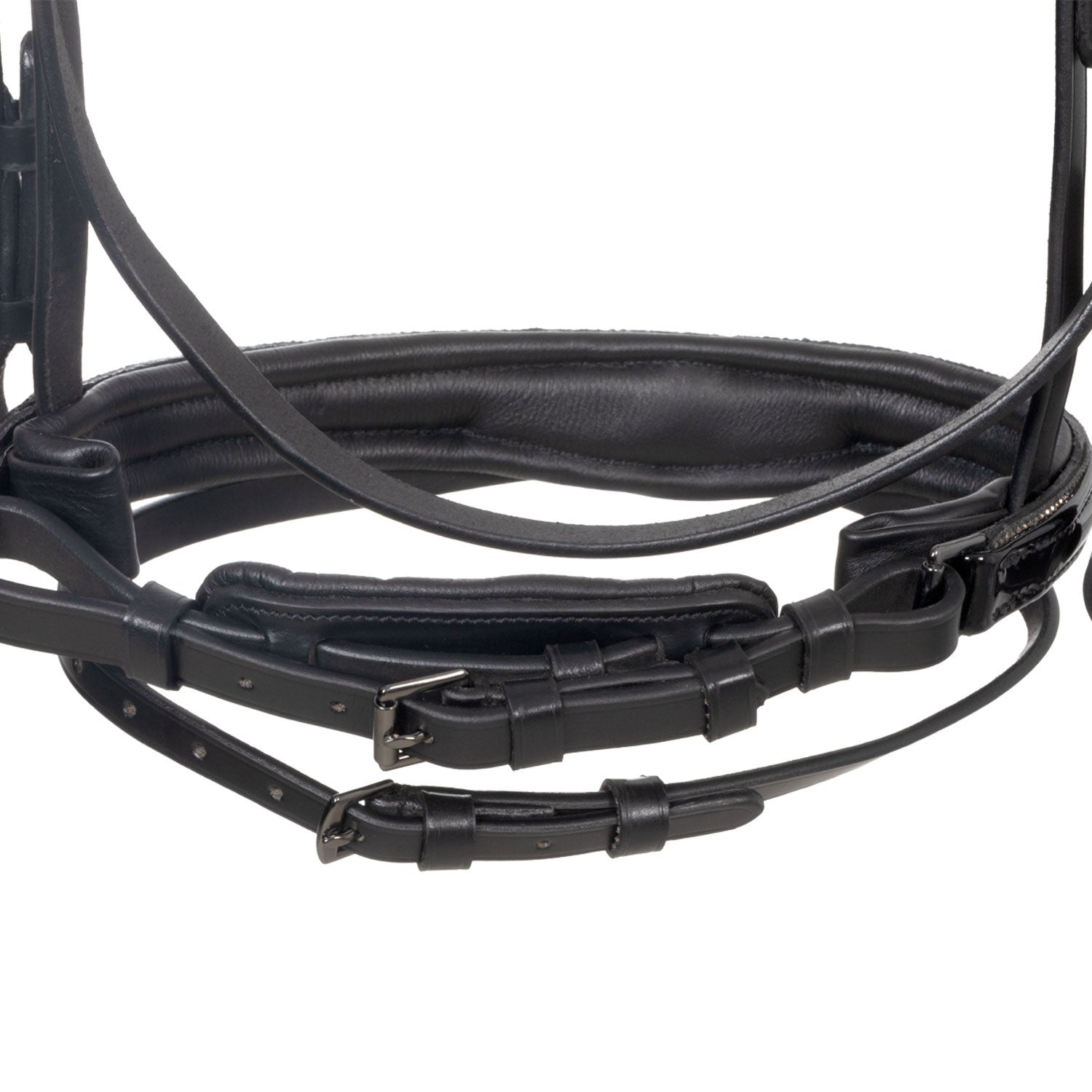 Filete anatómico curvado con frontalera formada Equestro - Negro