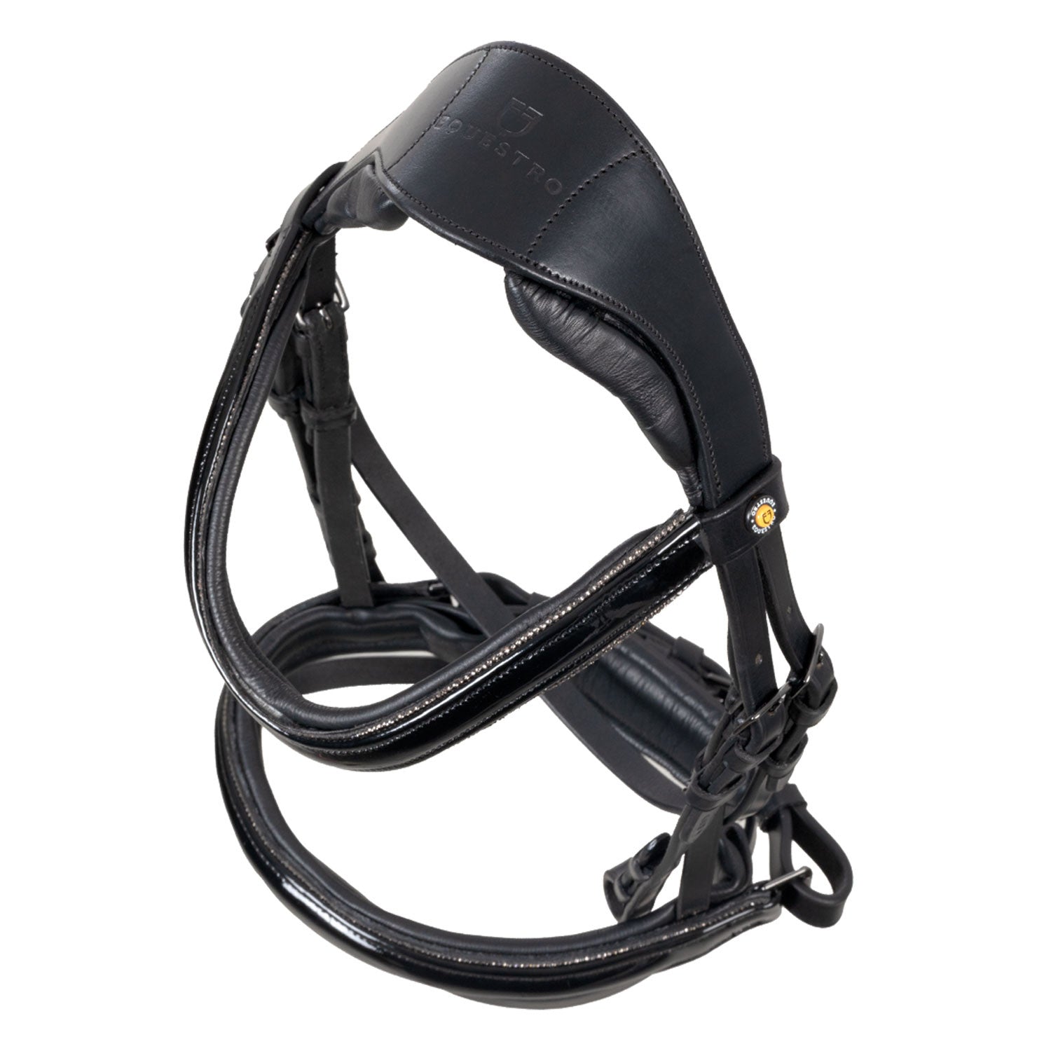 Filete anatómico curvado con frontalera formada Equestro - Negro