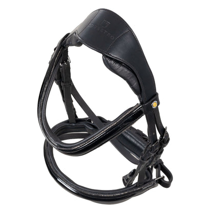 Filete anatómico curvado con frontalera formada Equestro - Negro