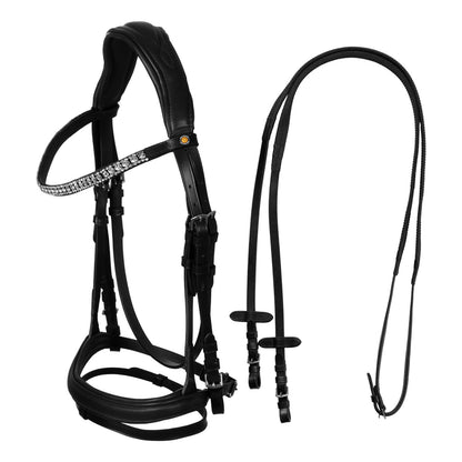 Cabezada tipo filete con cubierta suave Equestro - Negro