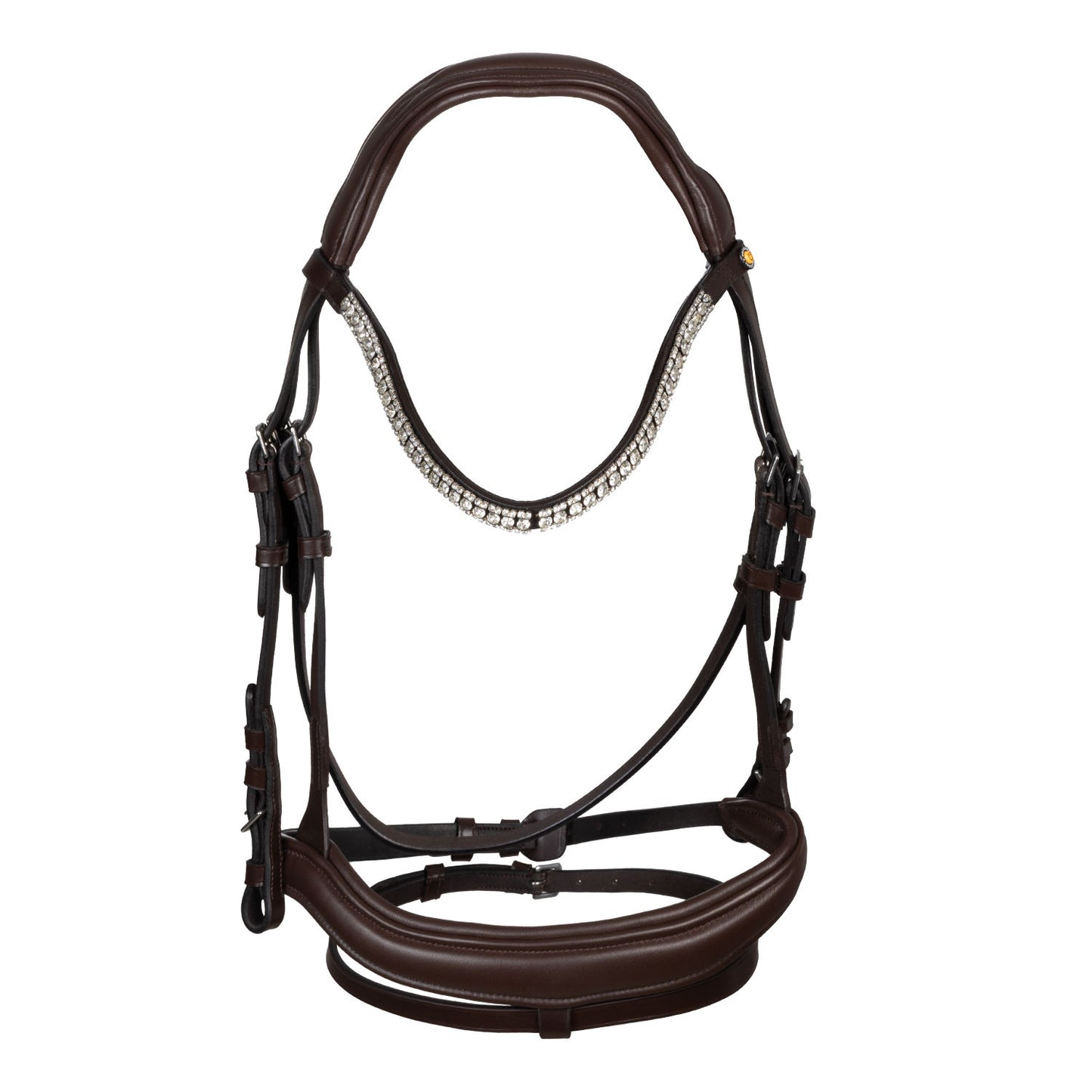 Cabezada tipo filete con cubierta suave Equestro - Marrón oscuro