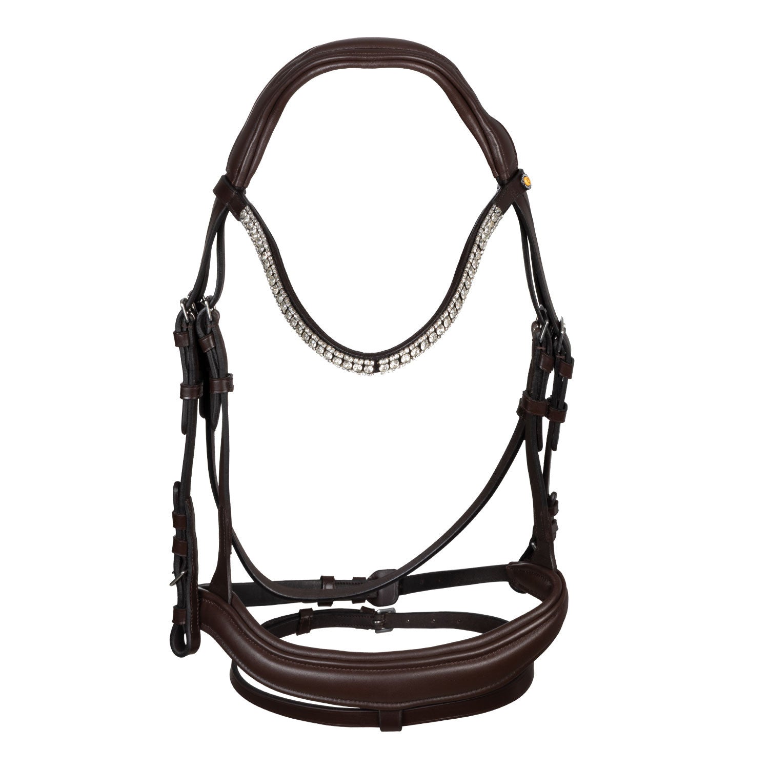 Cabezada tipo filete con cubierta suave Equestro - Marrón oscuro