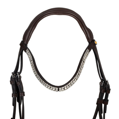 Cabezada tipo filete con cubierta suave Equestro - Marrón oscuro