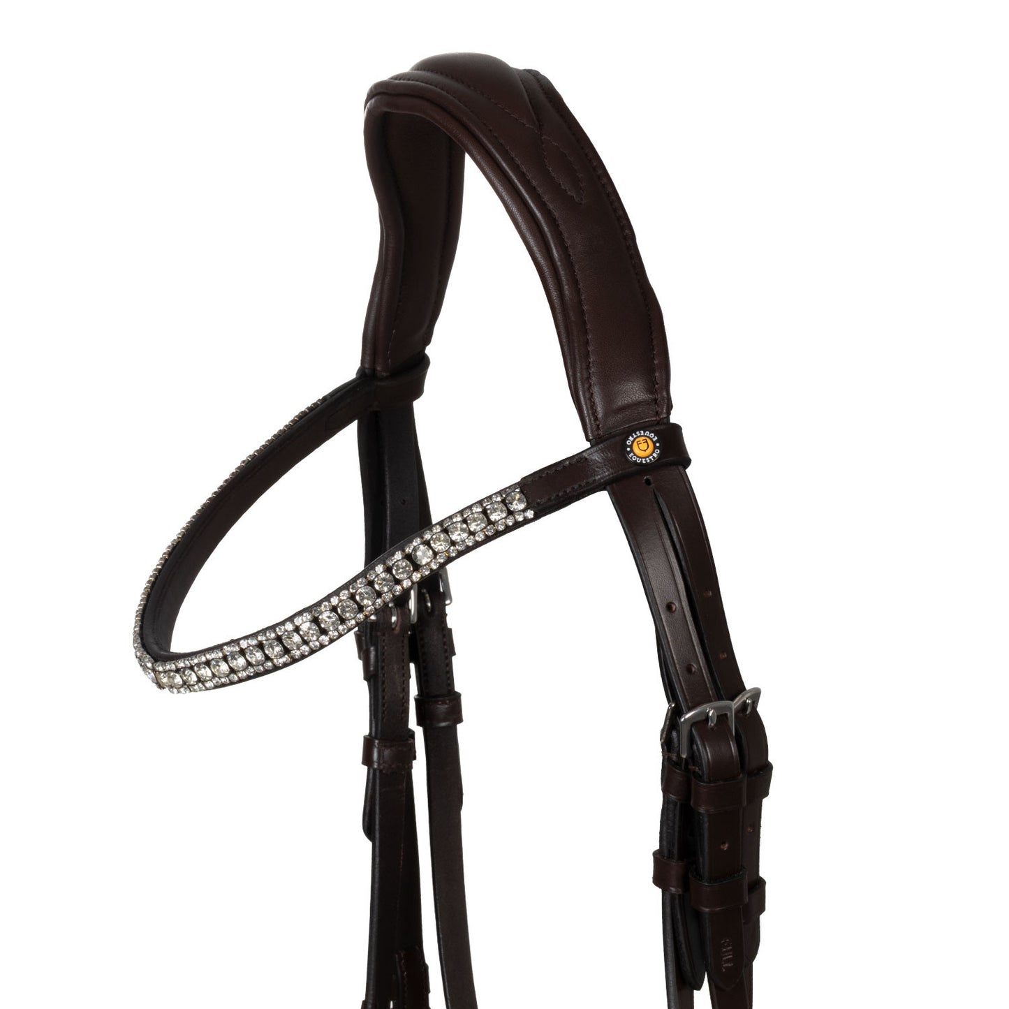 Cabezada tipo filete con cubierta suave Equestro - Marrón oscuro