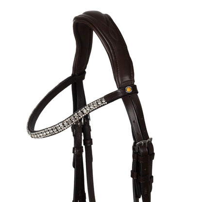 Cabezada tipo filete con cubierta suave Equestro - Marrón oscuro
