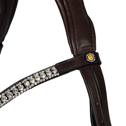 Cabezada tipo filete con cubierta suave Equestro - Marrón oscuro