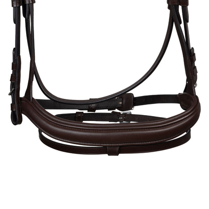 Cabezada tipo filete con cubierta suave Equestro - Marrón oscuro