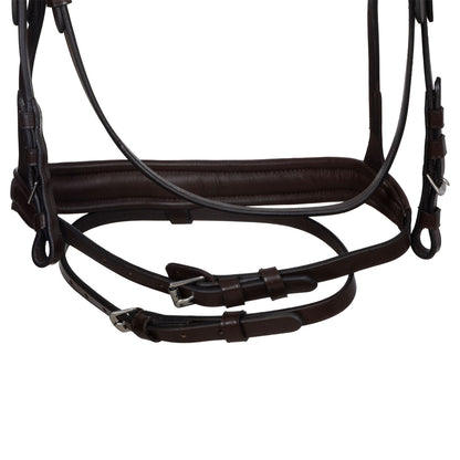Cabezada tipo filete con cubierta suave Equestro - Marrón oscuro