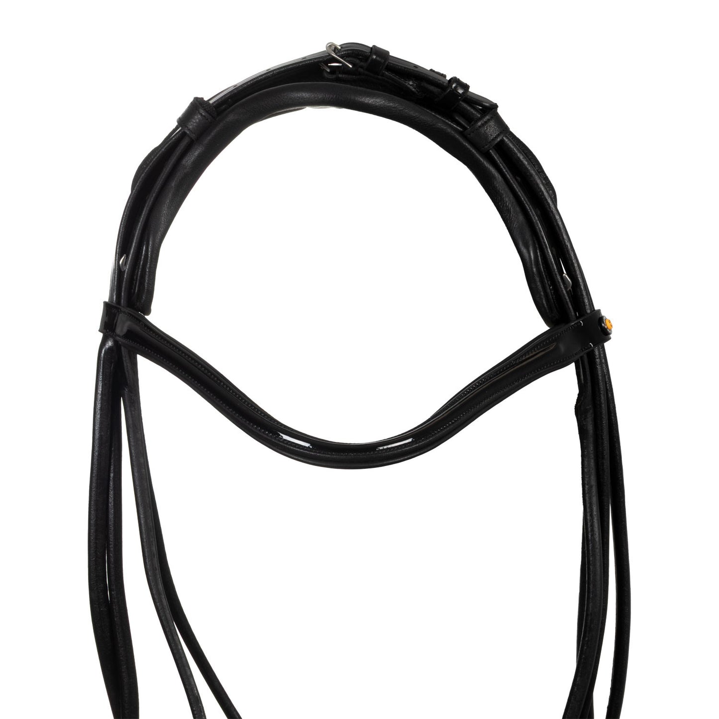 Brida anatómica de doma enrollada de cuero Equestro - Negro