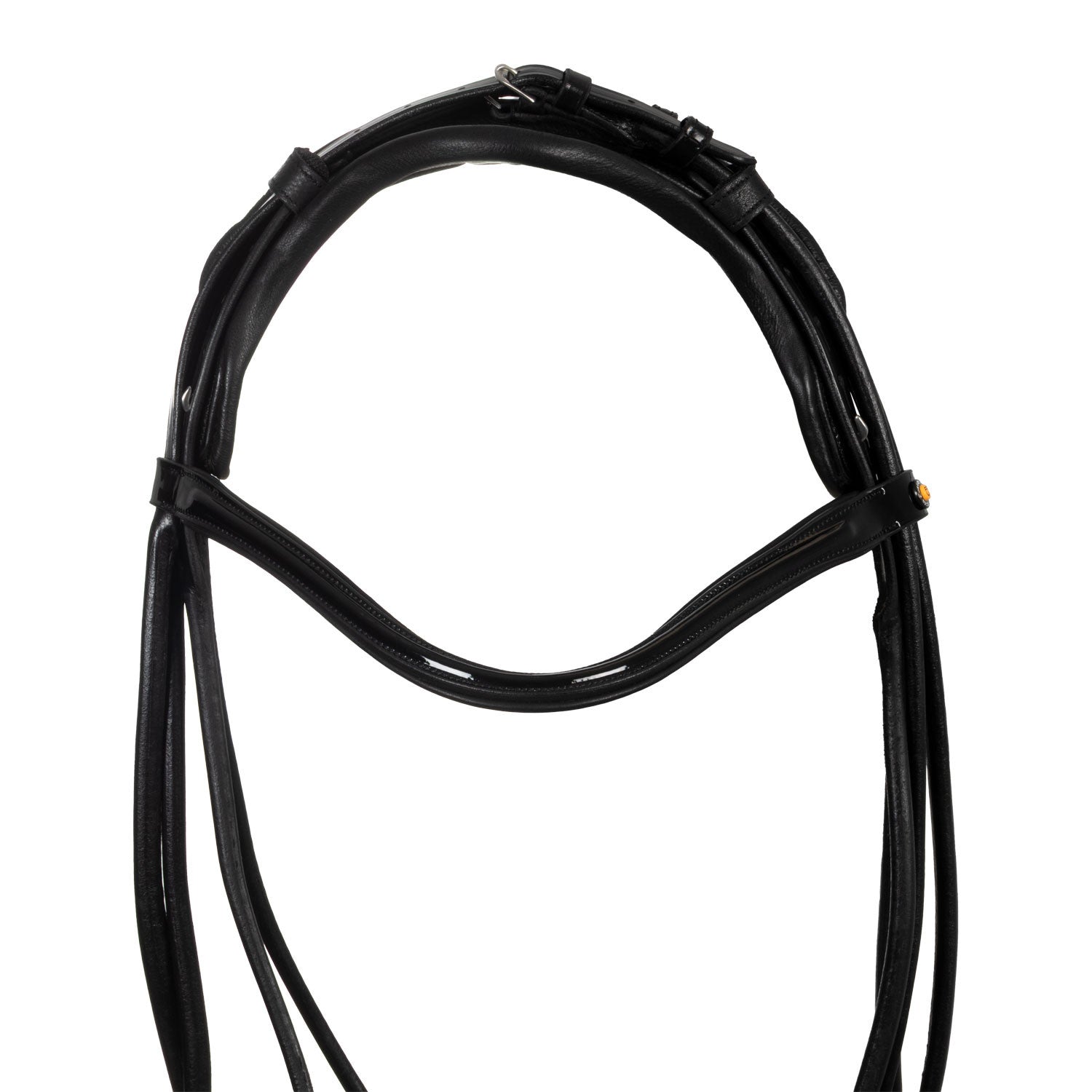 Brida anatómica de doma enrollada de cuero Equestro - Negro