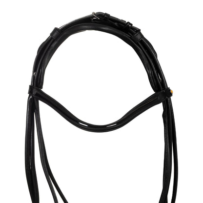 Brida anatómica de doma enrollada de cuero Equestro - Negro