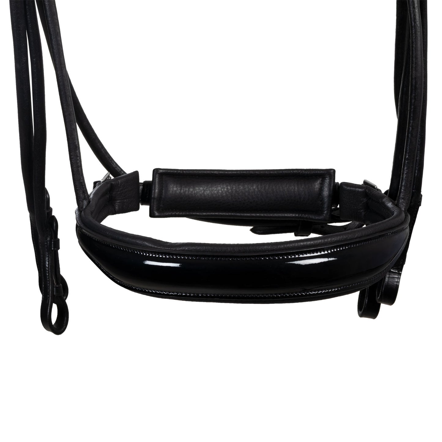 Brida anatómica de doma enrollada de cuero Equestro - Negro