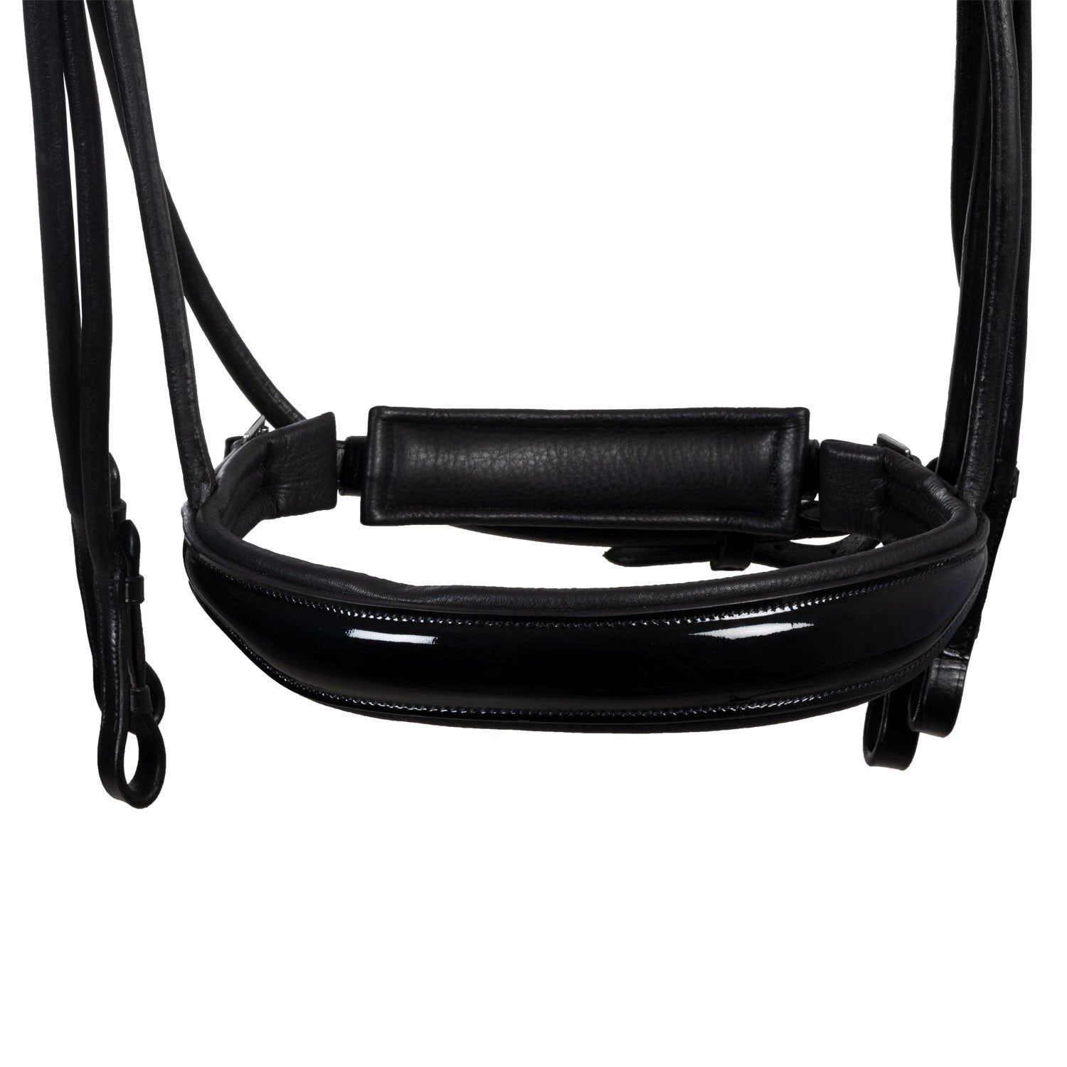 Brida anatómica de doma enrollada de cuero Equestro - Negro