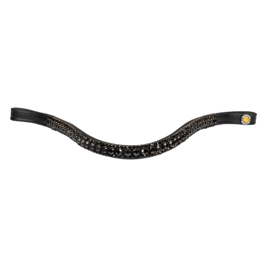 Frontal con triple fila de cristales Equestro - Black/Black