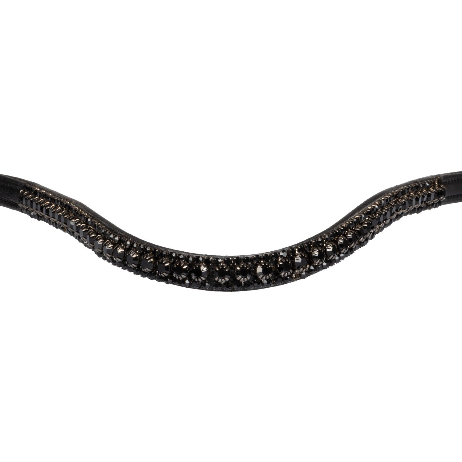 Frontal con triple fila de cristales Equestro - Black/Black
