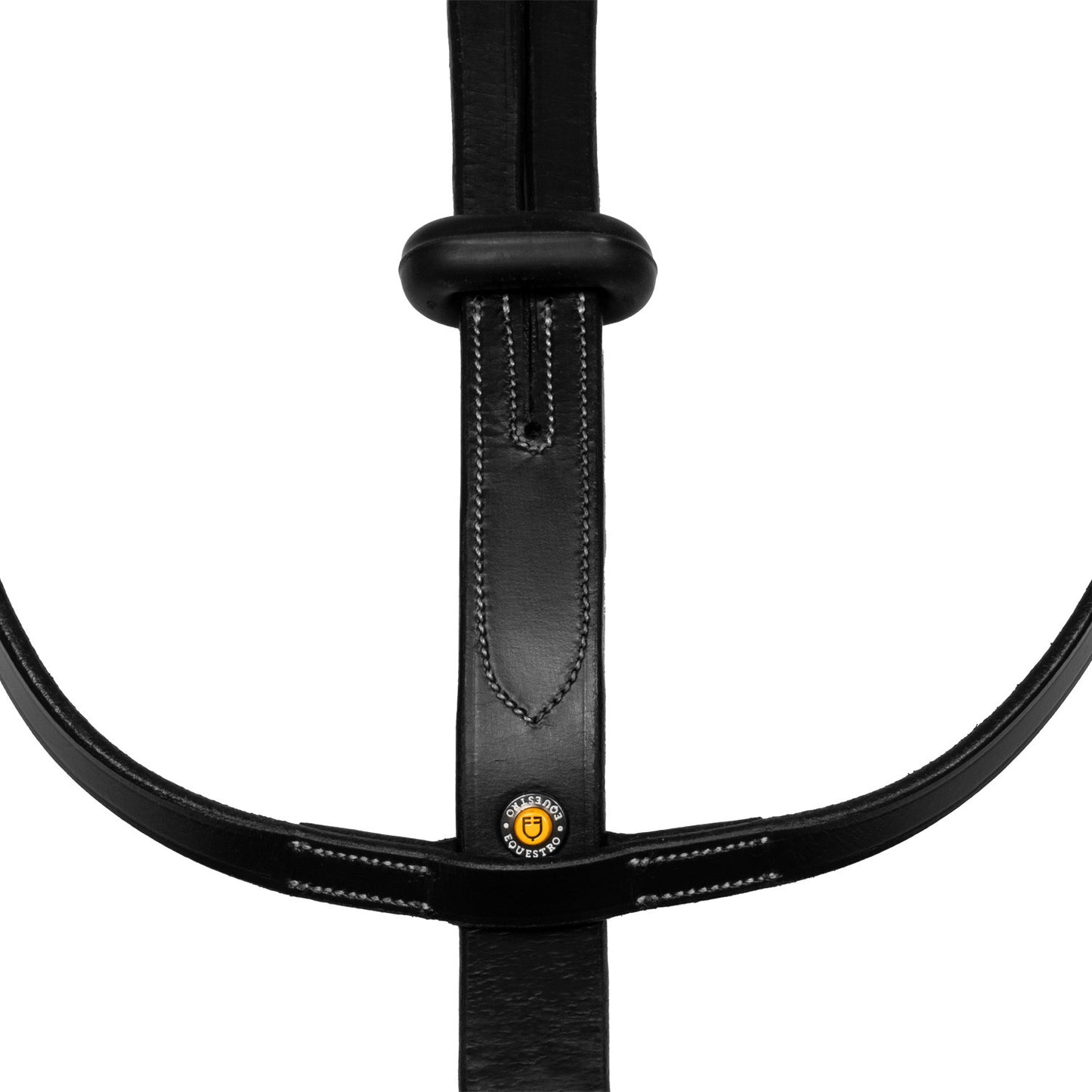 Martingala de collar con costuras plateadas Equestro - Negro