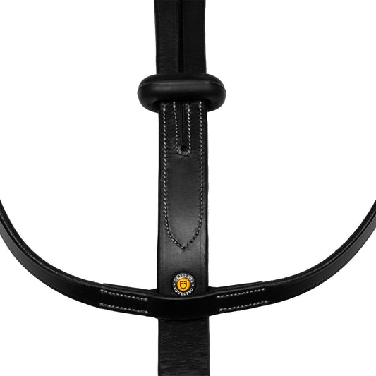 Martingala de collar con costuras plateadas Equestro - Negro