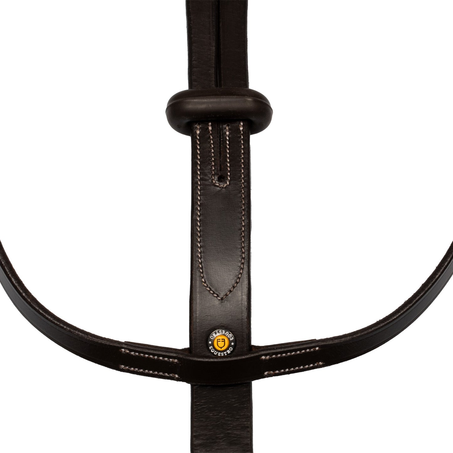 Martingala de collar con costuras plateadas Equestro - Marrón oscuro