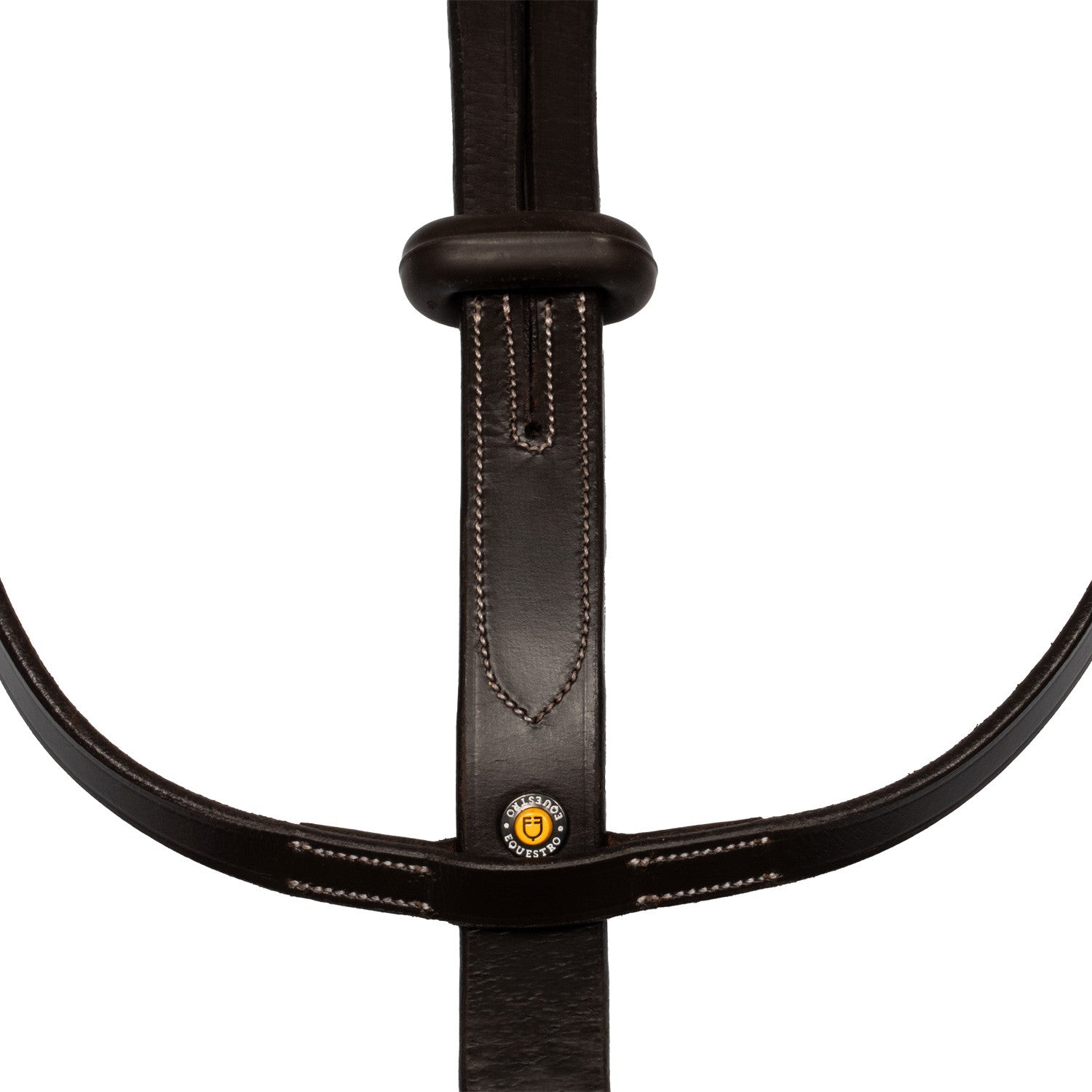 Martingala de collar con costuras plateadas Equestro - Marrón oscuro