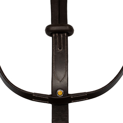 Martingala de collar con costuras plateadas Equestro - Marrón oscuro