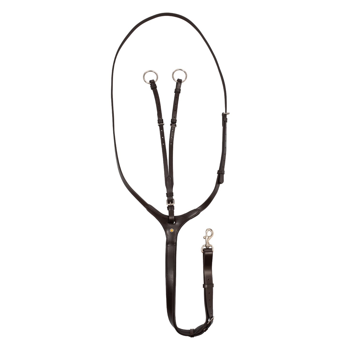 Martingala con hebillas de acero Equestro - Marrón oscuro