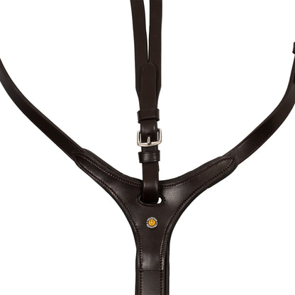 Martingala con hebillas de acero Equestro - Marrón oscuro