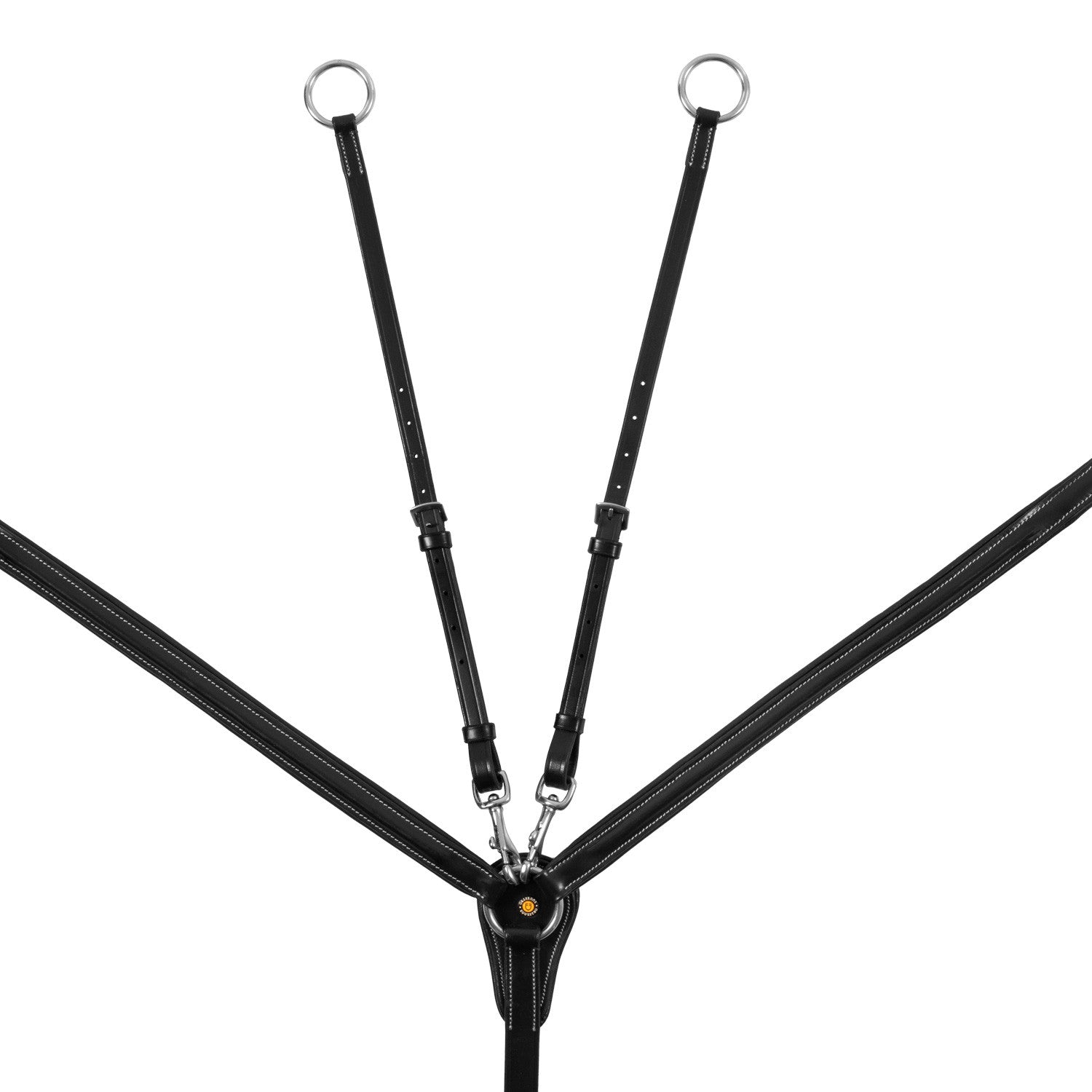 Pechera de cuero con insertos elásticos y martingala desmontable Equestro - Negro