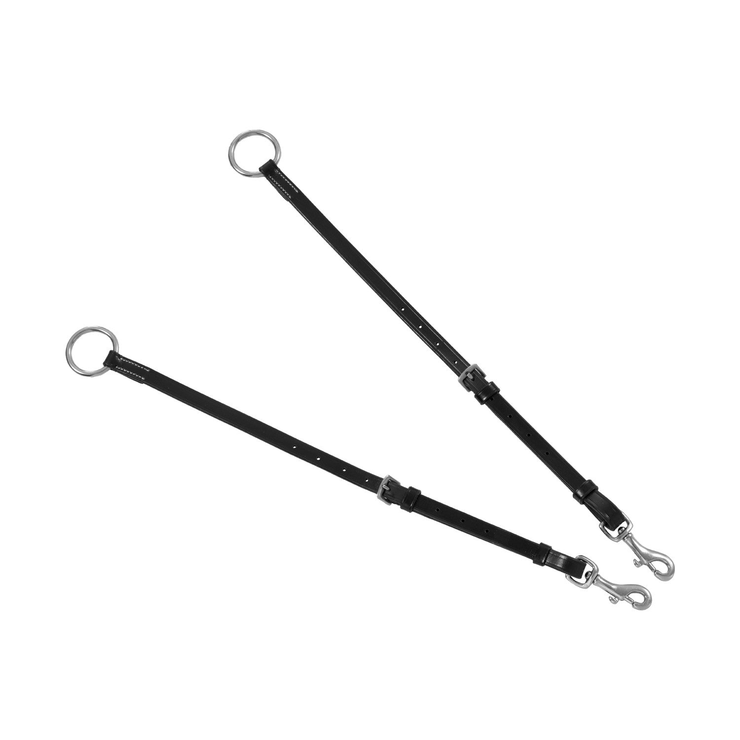 Pechera de cuero con insertos elásticos y martingala desmontable Equestro - Negro