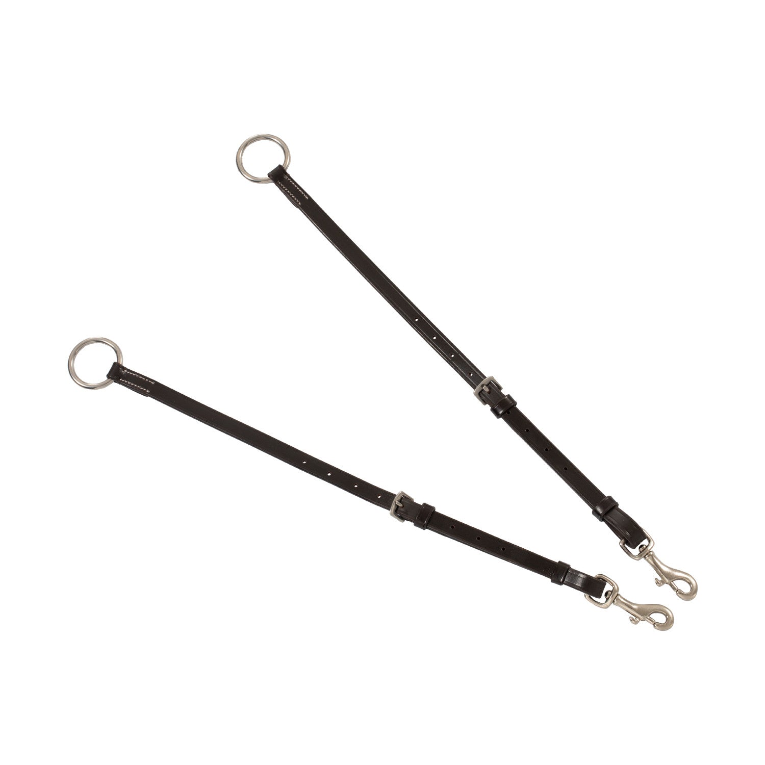 Pechera de cuero con insertos elásticos y martingala desmontable Equestro - Marrón oscuro