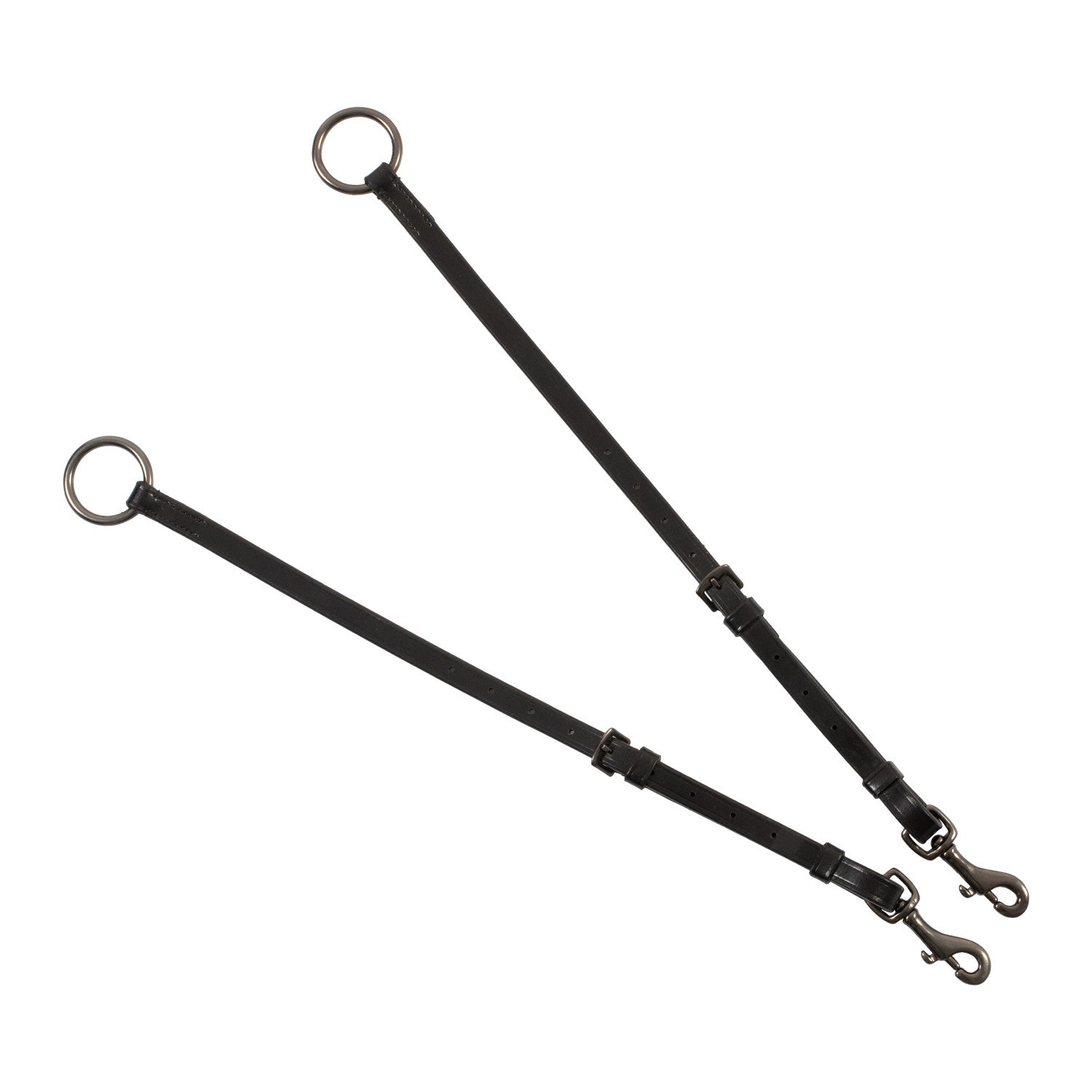 Pechopetral negro de cuero con martingala desmontable Equestro - Negro