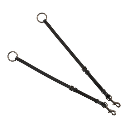 Pechopetral negro de cuero con martingala desmontable Equestro - Negro
